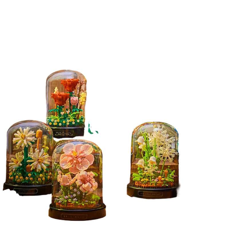 Brehn | BloomBrick DIY Mikro Blumen Bausteine | Mini Ziegel Puzzle | Heimdekoration & Geschenkidee für Kinder