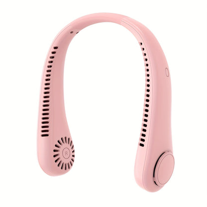 1pc Tragbarer Nackenventilator Elektrischer Drahtloser Ventilator Wiederaufladbarer USB Mini Ventilator Blattloser Persönlicher Ventilator Hängender Nacken Kühler Für Outdoor-Sportarten | Brehn