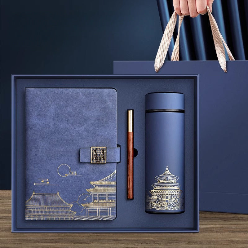 Imperia Luxe Geschenkeset – Notizbuch, Thermosflasche und Stift in Geschenkbox | Brehn