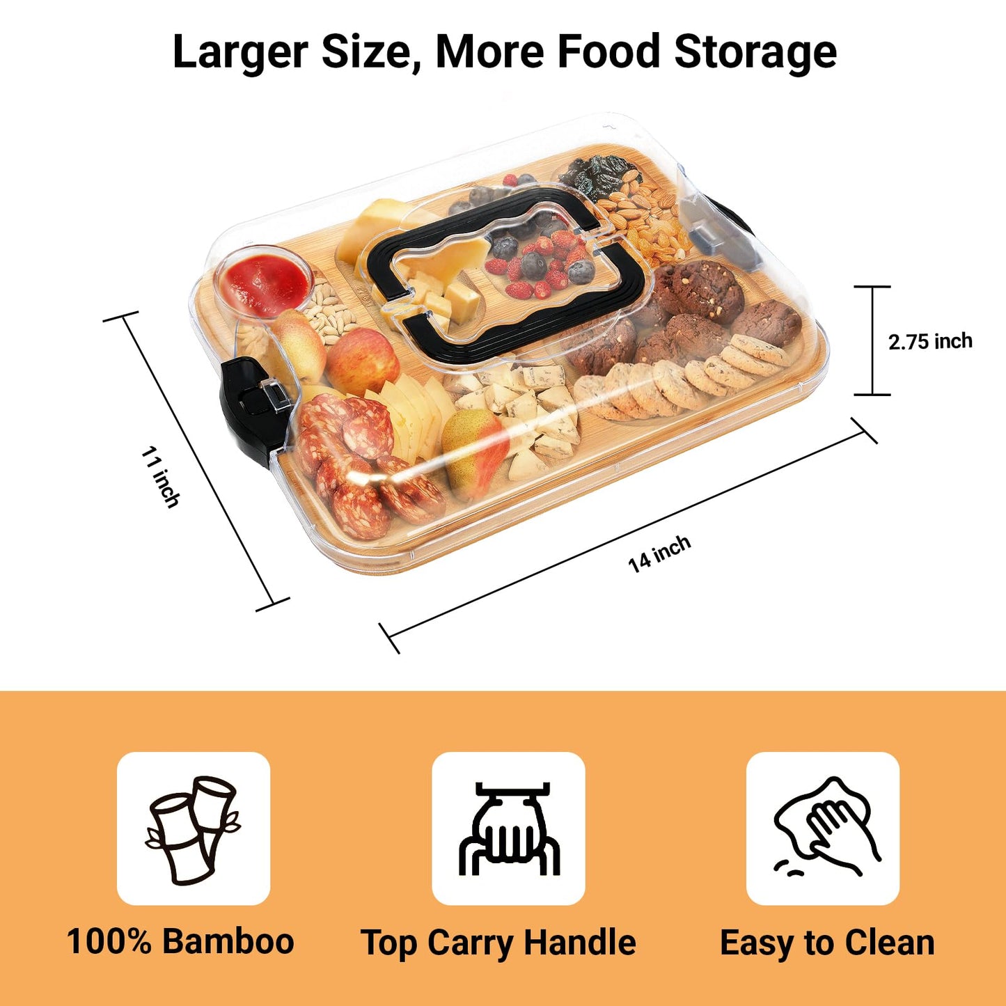 Bambus Serviertablett mit 6 Fächern | Brehn