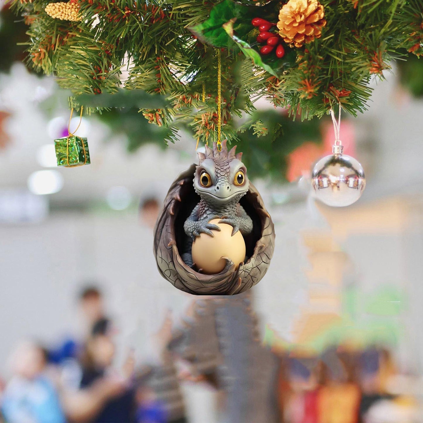Brehn | Kreatives Drachen-Ei Schatz Acryl Auto Hängeornament Weihnachtsdekorationen