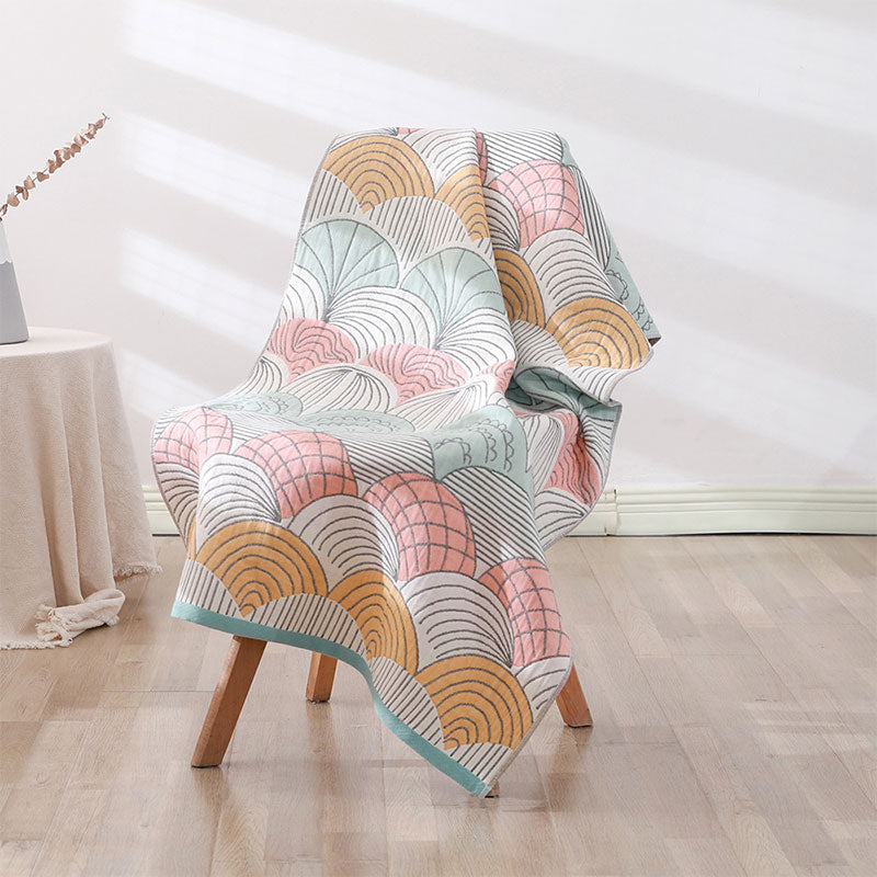 Shell Print Jacquard Baumwollhandtuch 70x140cm | Brehn