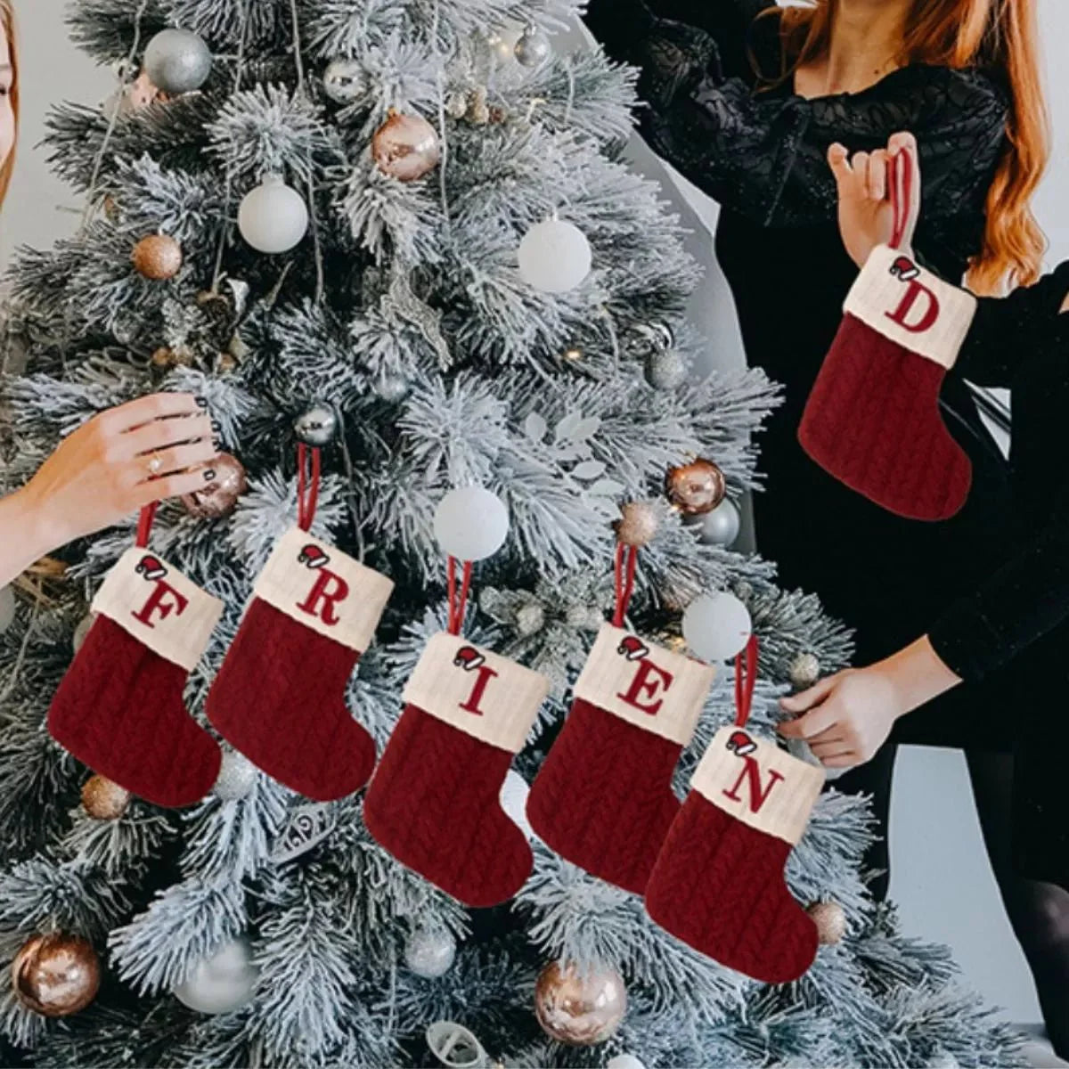 Brehn | Kabelstrick-Kontrast-Weihnachtsstrümpfe