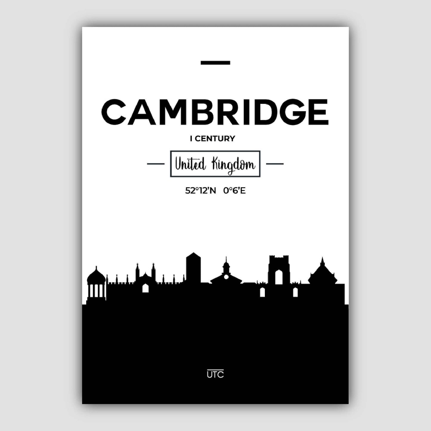 Cambridge City Skyline Stadtbild-Druck