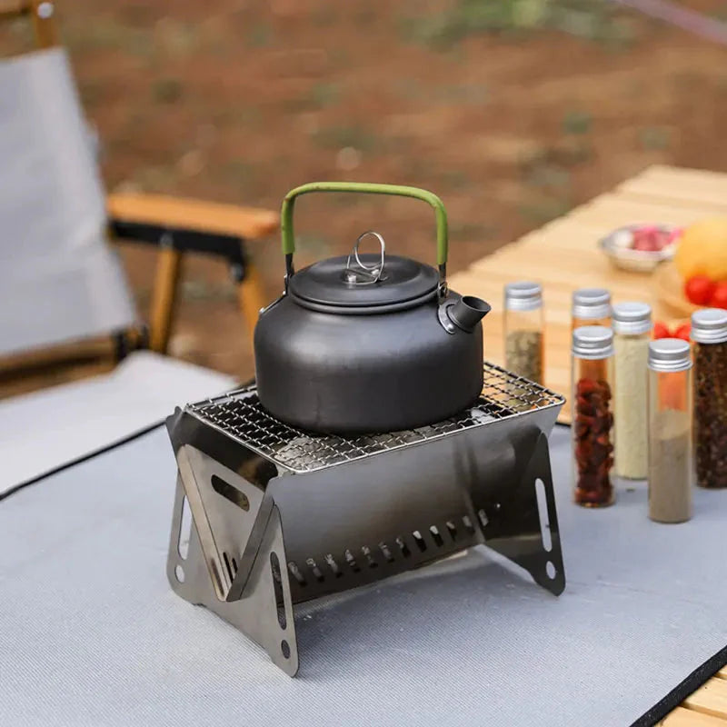 Camping-Grill Tragbarer Faltbarer Edelstahl Picknick-BBQ-Rack | Brehn