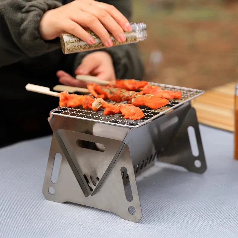 Camping-Grill Tragbarer Faltbarer Edelstahl Picknick-BBQ-Rack | Brehn