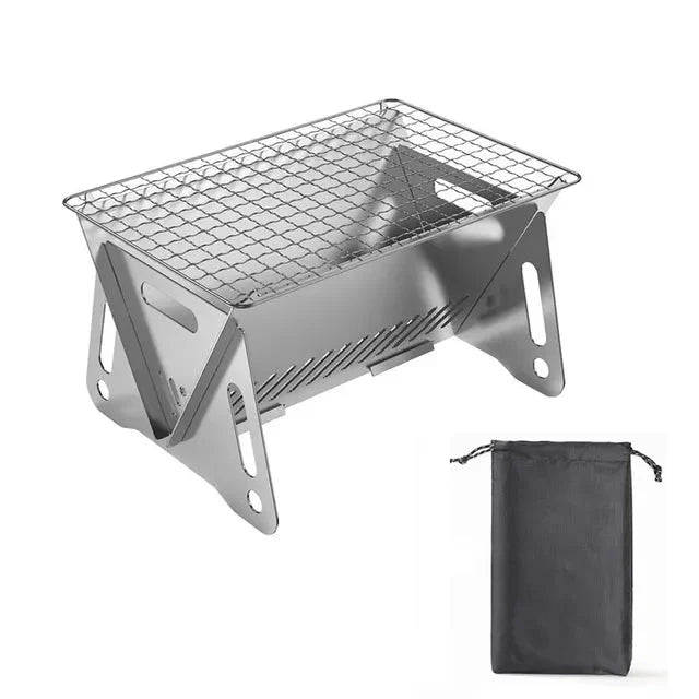 Camping-Grill Tragbarer Faltbarer Edelstahl Picknick-BBQ-Rack | Brehn