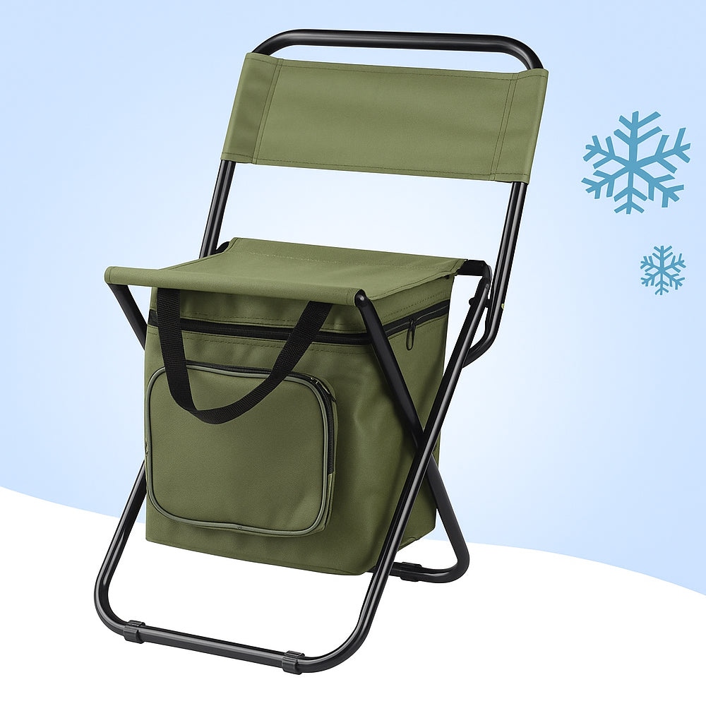 ChillPack Outdoor Stuhl – Faltbarer Campingstuhl mit Rückenlehne und integriertem Kühltasche | Brehn