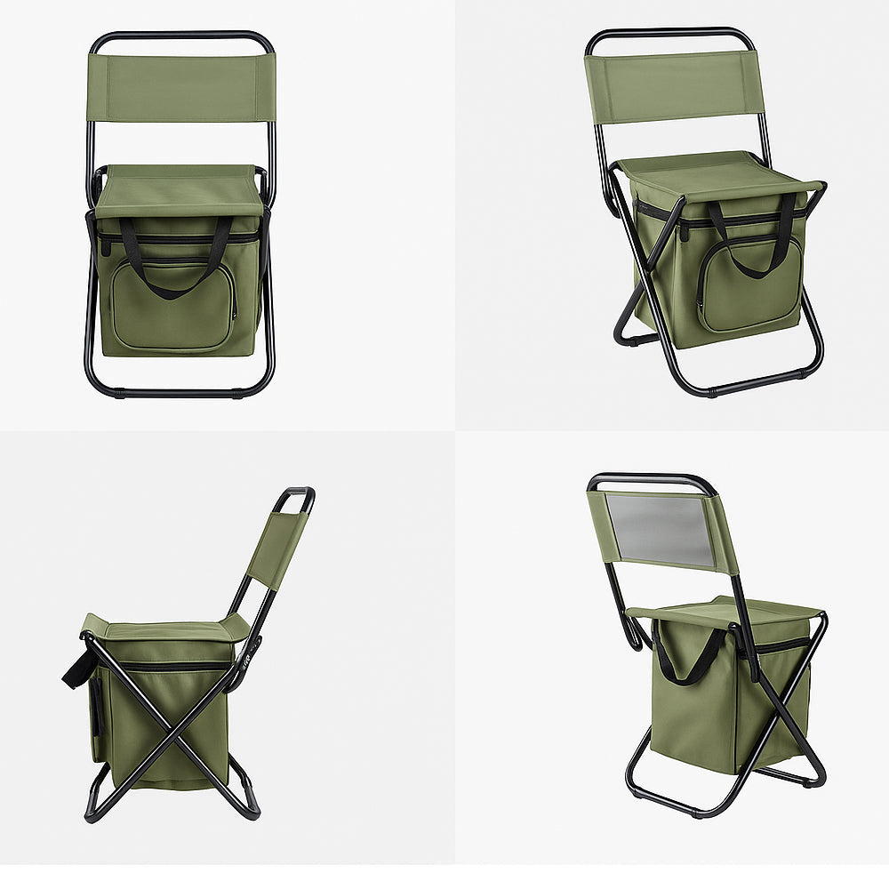 ChillPack Outdoor Stuhl – Faltbarer Campingstuhl mit Rückenlehne und integriertem Kühltasche | Brehn