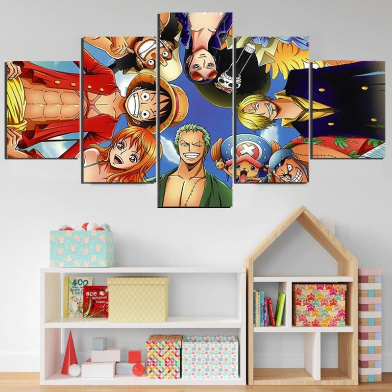 5 Stück "Animation Luffy Strohhut-Piraten" - Wandkunst Modulare Bilder Poster