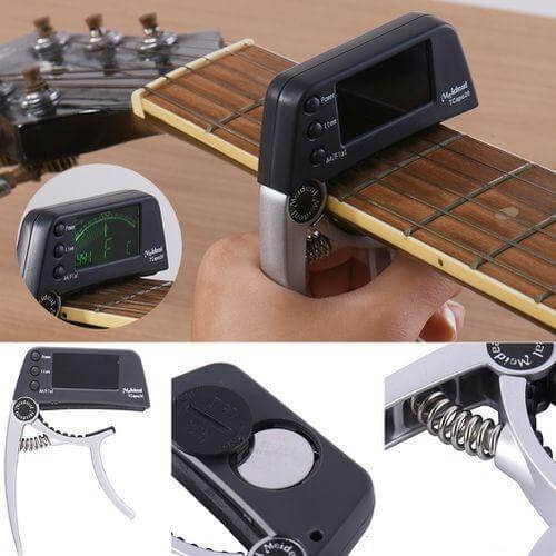 Capo & Stimmgerät „TuneGrip“ – 2-in-1 Gitarrenzubehör mit LCD-Bildschirm