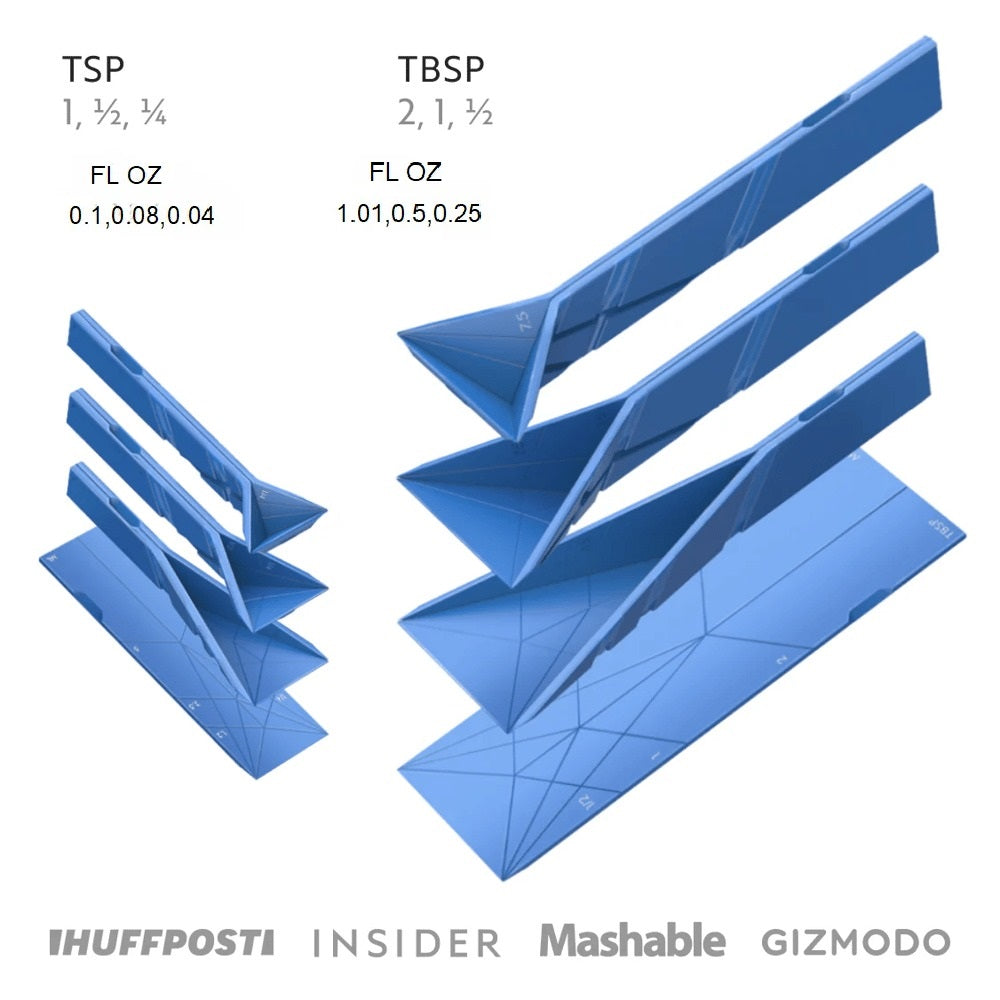 3-in-1-Messlöffel zum Zusammenklappen | Magnetisches TriScoop-Design | Platzsparendes Küchenutensil