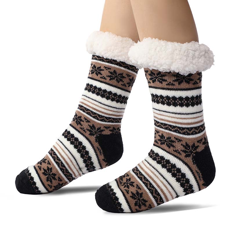 Brehn | Schneeflocke Ultra-dicke Cashmere Haussocken
