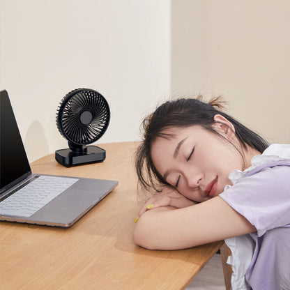 Tragbarer wiederaufladbarer USB-Schreibtischventilator mit 4 Geschwindigkeiten | Brehn