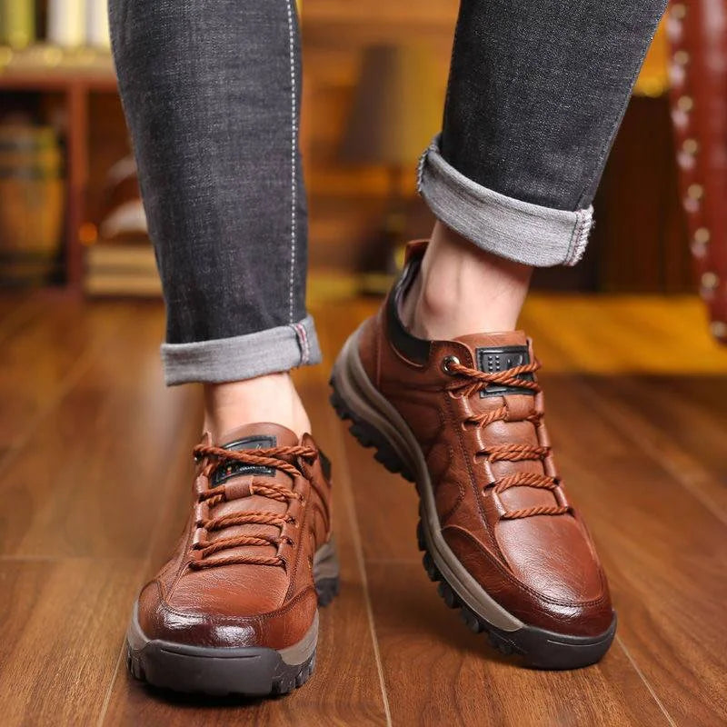 Lässige Herrenschuhe mit handgenähter Fußgewölbeunterstützung und rutschfester, atmungsaktiver Sohle