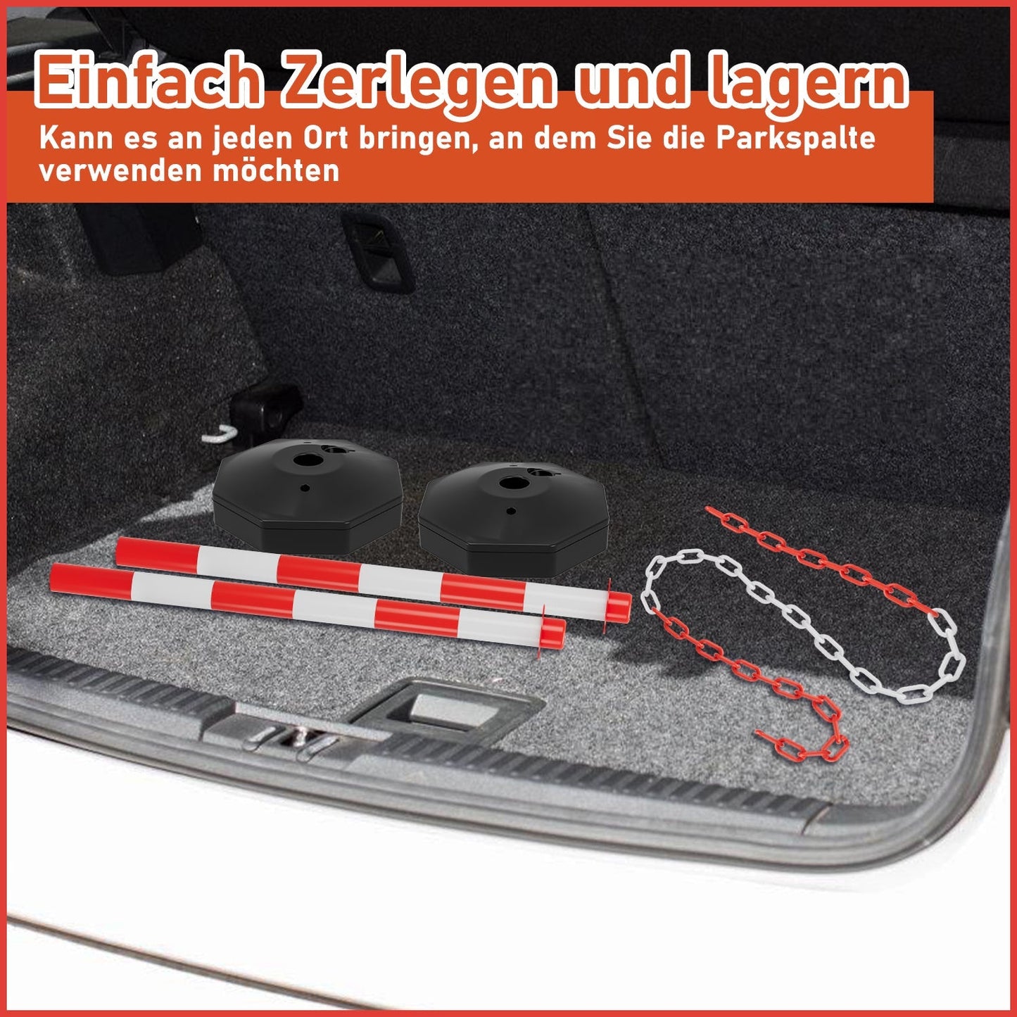 Absperrpfosten Kettenpfosten mit Kette Länge 1,4 m | Brehn
