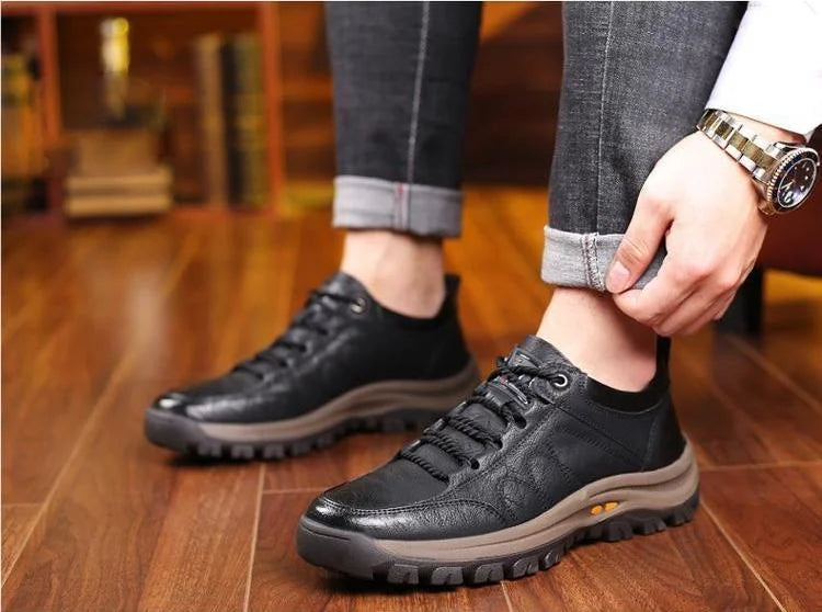 Lässige Herrenschuhe mit handgenähter Fußgewölbeunterstützung und rutschfester, atmungsaktiver Sohle