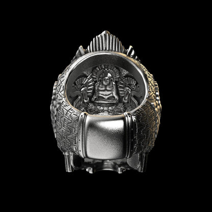 Herrenring mit Totenkopfmotiv aus Sterlingsilber | Handgefertigter Statement-Schmuck von GrimSkull | 100 % Silber