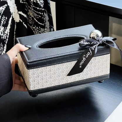 Modèra Premium Taschentuchbox aus Kunstleder | Stilvoller und langlebiger Taschentuchorganizer für moderne Räume