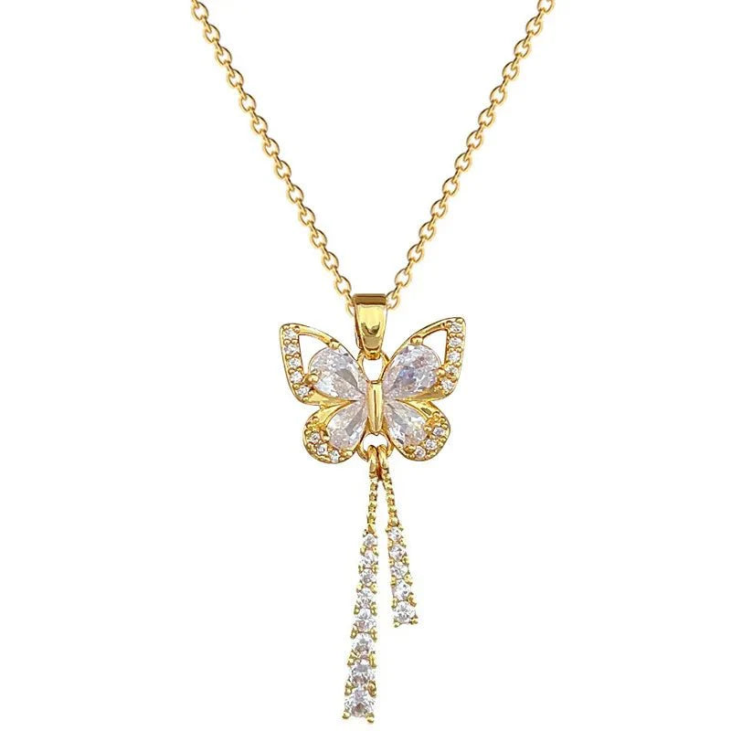 Brehn | Charmante Schmetterling Diamant Glanz Halskette