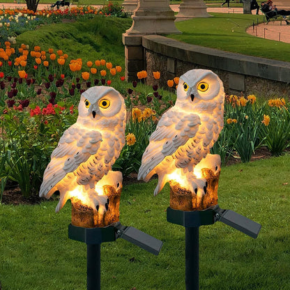 Gartenleuchten-Solar-Eule-LED-Set für den Außenbereich