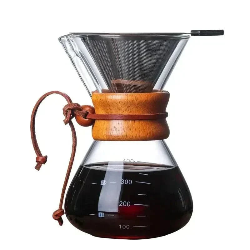 Chemex Kaffeekanne mit Hario V60 Filterhalter-Set – Präzises Brühen mit Stil