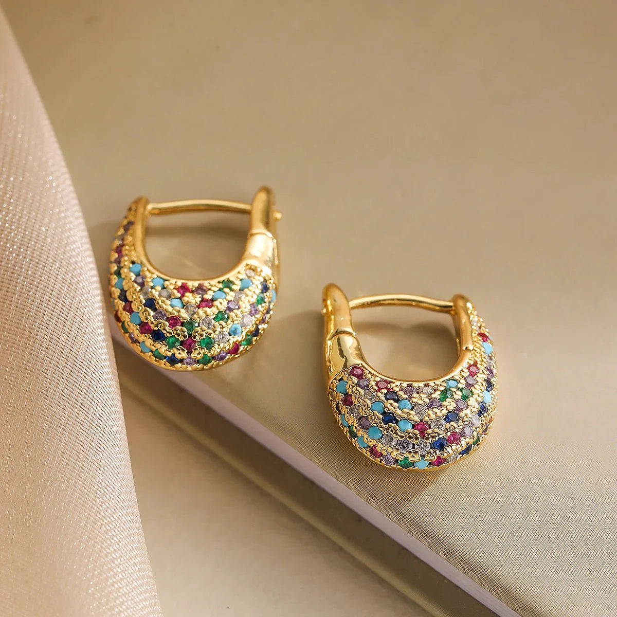 Brehn | Chunky Glitzernde Diamant Creolen