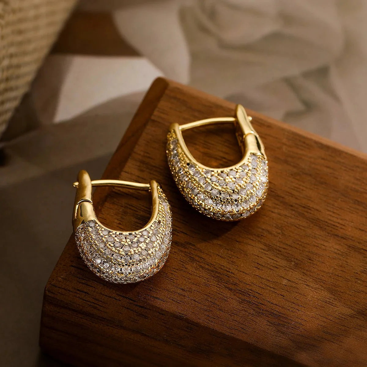 Brehn | Chunky Glitzernde Diamant Creolen