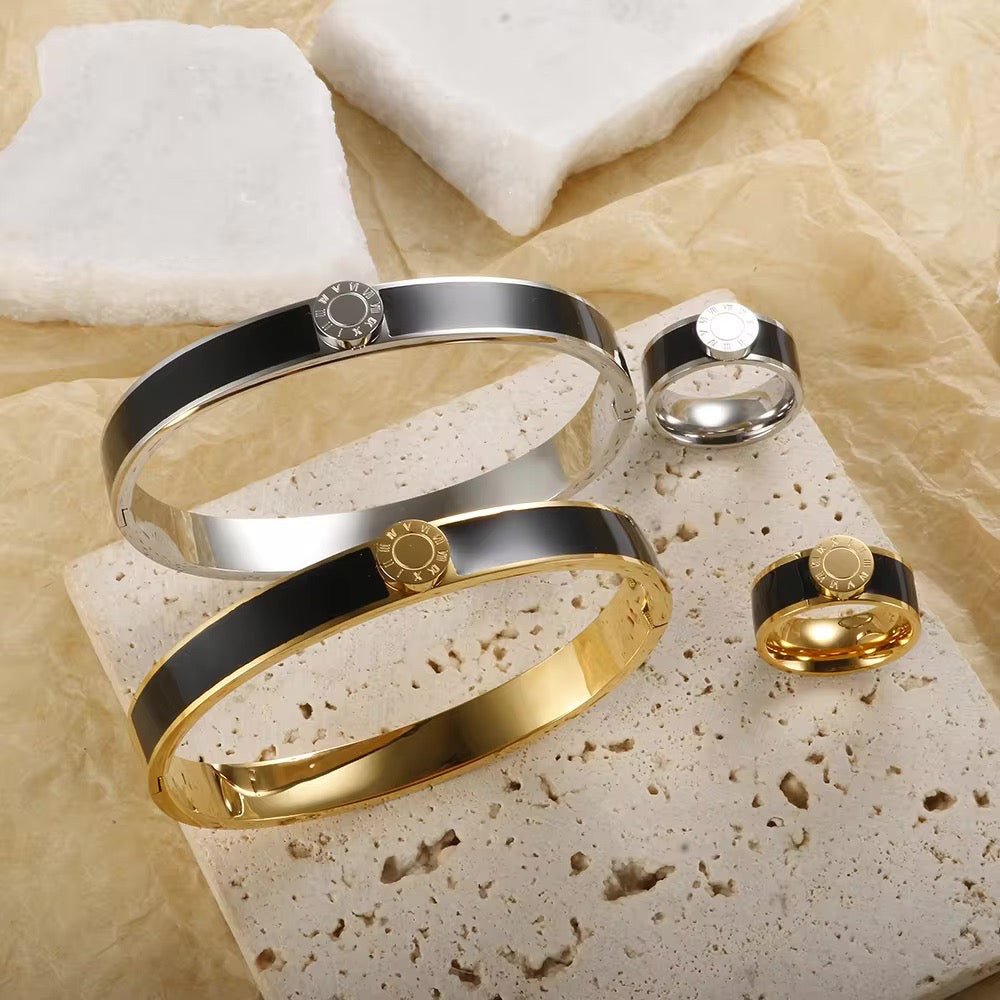 Brehn | Klassisches römisches Zahlenarmband und Ringe
