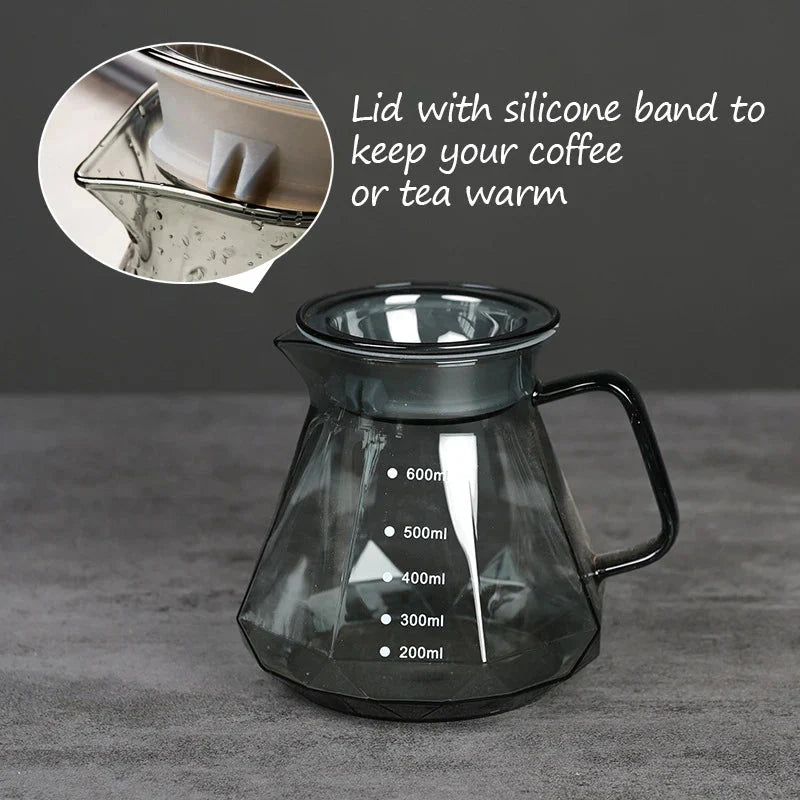 Klarer Glasbereich Kaffee Server für Pour Over Kaffee und Teekanne | Brehn