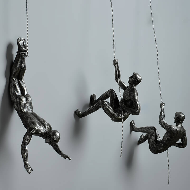 Brehn | Wandskulptur ClimbArtis | Symbol für Stärke & Wachstum | Handgefertigt aus Harz & Eisendraht
