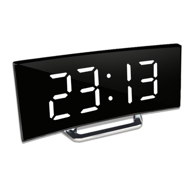 Brehn | LED-Beleuchtung großes digitales Display | Gebogene LED Digitalwecker - Amedea