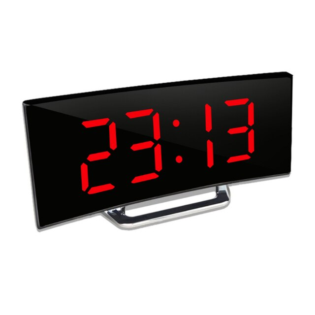 Brehn | LED-Beleuchtung großes digitales Display | Gebogene LED Digitalwecker - Amedea