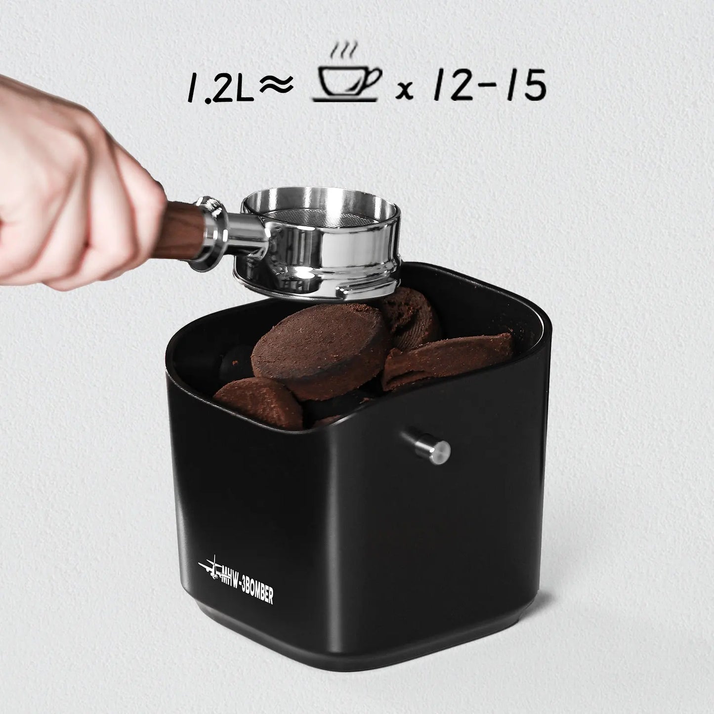 Kaffeesatz Schlagbox Quadrat Abnehmbare Schlagstange und Rutschfeste Basis | Brehn