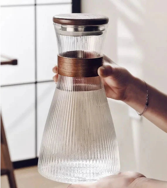 Kaltes Glas Wasserkrug Transparent Hitzebeständiger Wasserbehälter Mit Deckel | Brehn