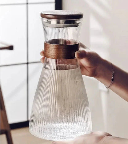 Kaltes Glas Wasserkrug Transparent Hitzebeständiger Wasserbehälter Mit Deckel | Brehn