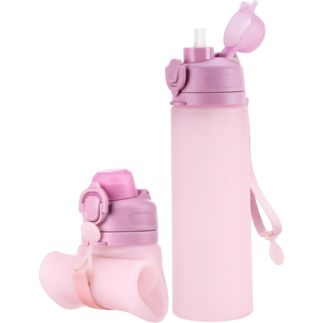 Zusammenfaltbare 600-ml-Silikon-Wasserflasche – auslaufsicher und BPA-frei