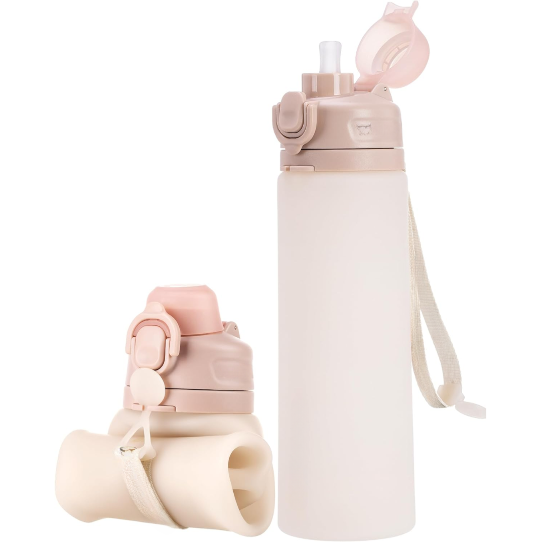 Zusammenfaltbare 600-ml-Silikon-Wasserflasche – auslaufsicher und BPA-frei