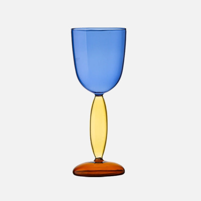 Kelch und Karaffe aus gefärbtem Glas von Phillips