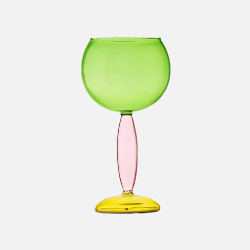 Kelch und Karaffe aus gefärbtem Glas von Phillips
