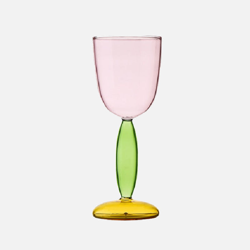 Kelch und Karaffe aus gefärbtem Glas von Phillips