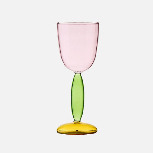 Kelch und Karaffe aus gefärbtem Glas von Phillips