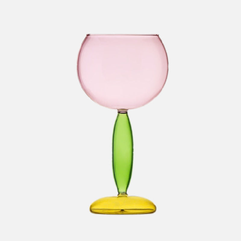 Kelch und Karaffe aus gefärbtem Glas von Phillips