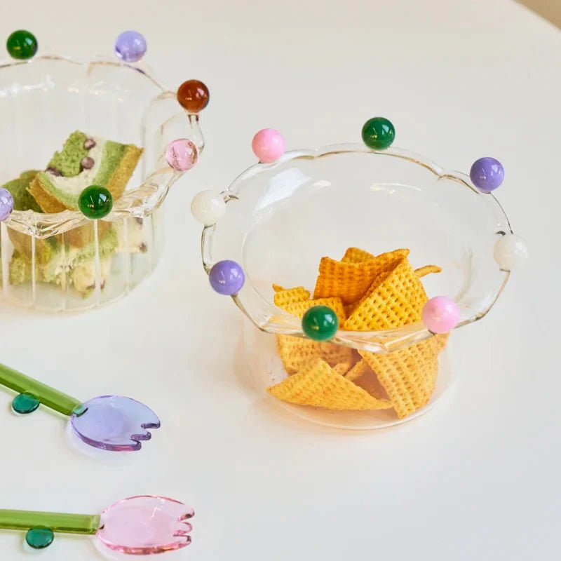 Bunte Kronenförmige Dessertschale - Umweltfreundliches Glasdesign | Brehn