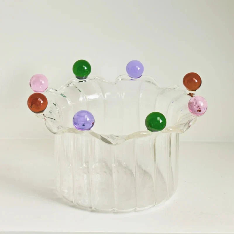 Bunte Kronenförmige Dessertschale - Umweltfreundliches Glasdesign | Brehn