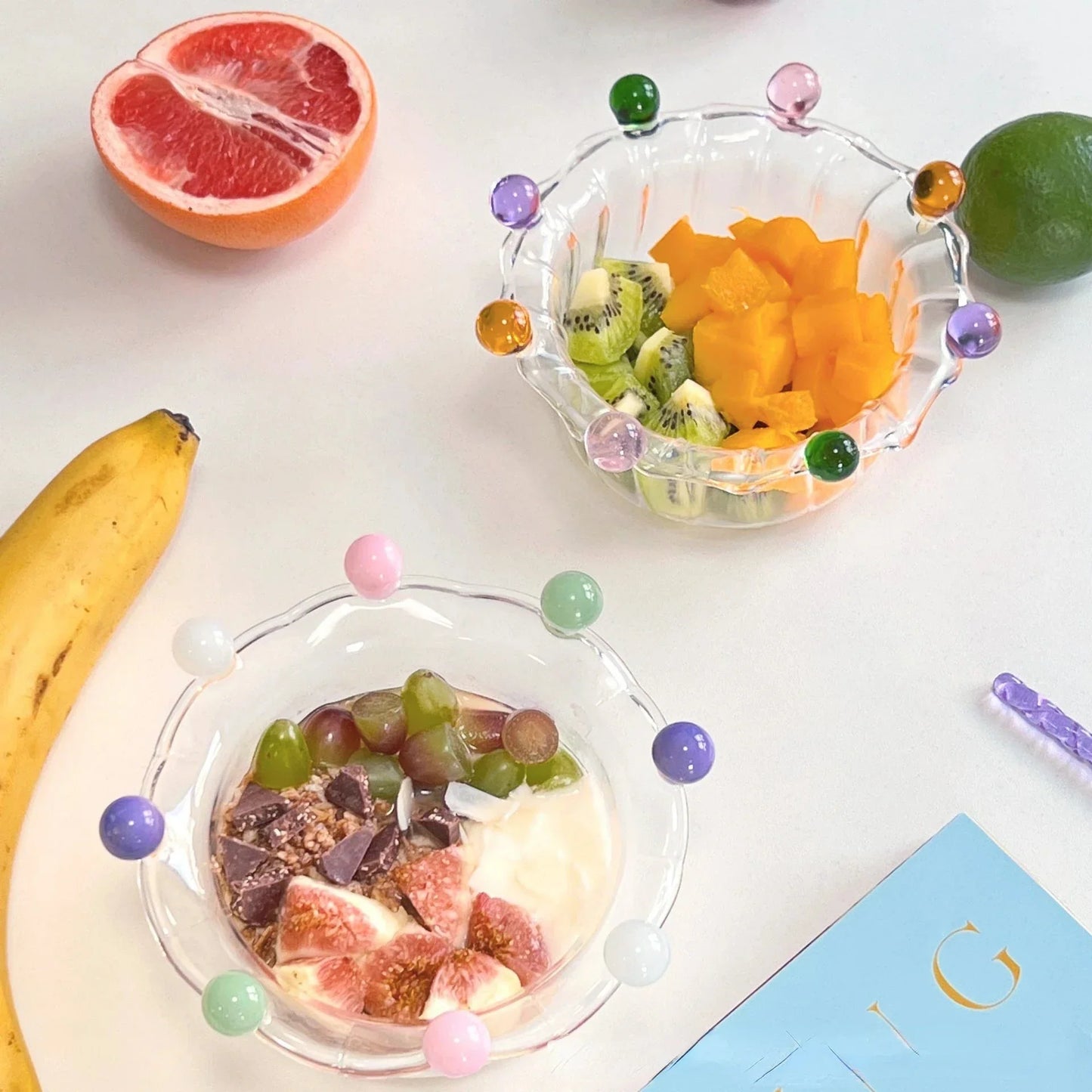 Bunte Kronenförmige Dessertschale - Umweltfreundliches Glasdesign | Brehn
