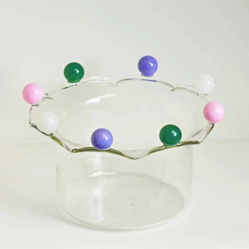 Bunte Kronenförmige Dessertschale - Umweltfreundliches Glasdesign | Brehn