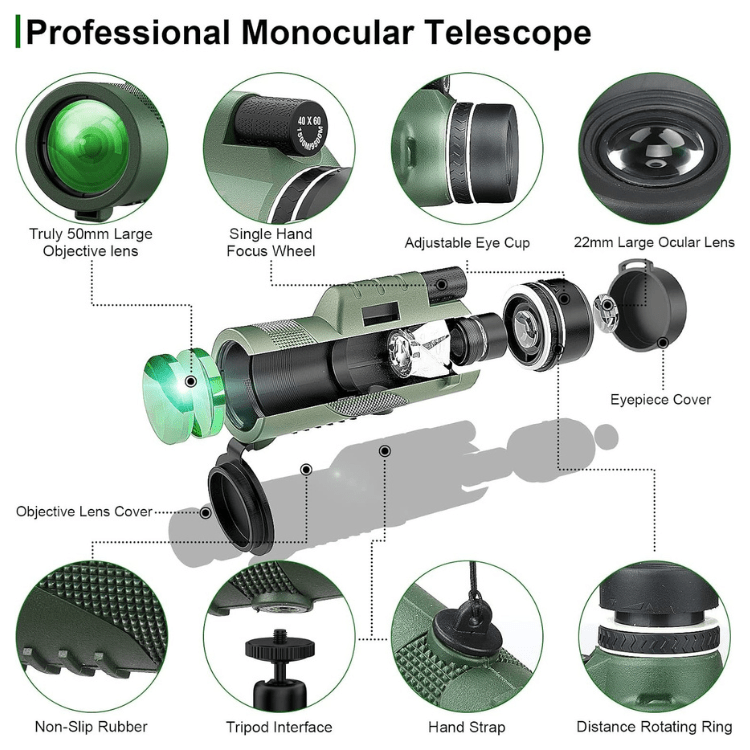 VisionPeak Kompakt Monokular mit HD-Objektiv und hoher Vergrößerung | Brehn
