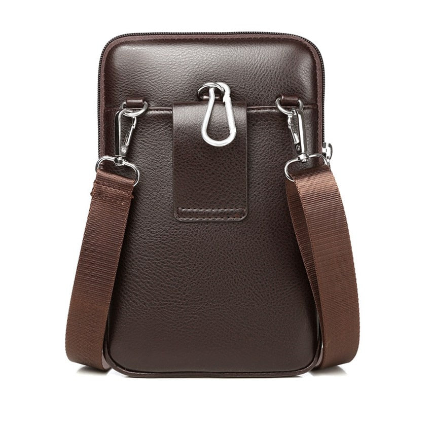 Kompakte PU-Leder-Crossbody-Tasche für Herren mit verstellbarem Tragegurt | Brehn