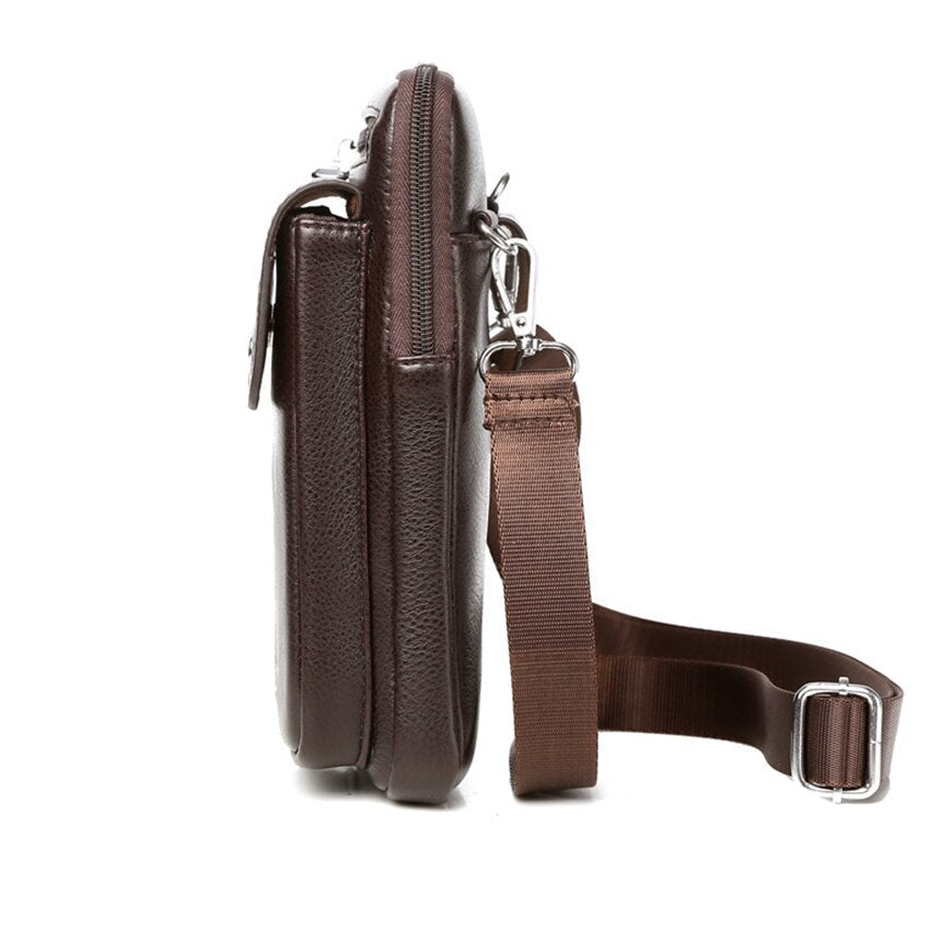 Kompakte PU-Leder-Crossbody-Tasche für Herren mit verstellbarem Tragegurt | Brehn
